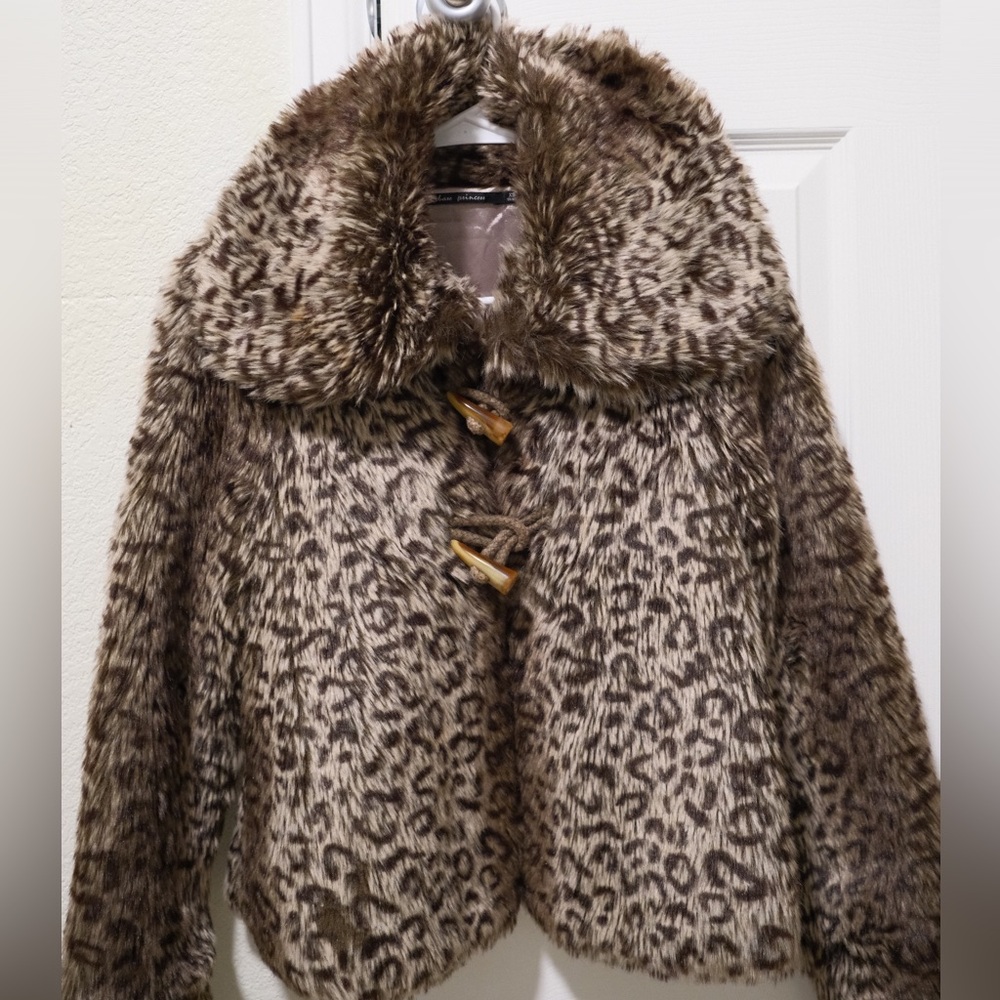 Leopard Print Faux Fur Jacket
